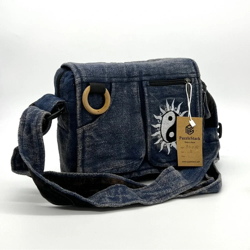 Washable Crossbody Messenger Bag Unisex Design Sustainable Gift - Picture 4 of 16
